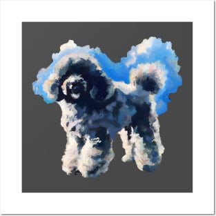 Cute Poodle Cloud Watercolor Artwork Posters and Art